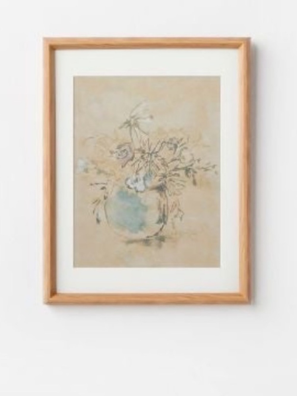 Threshold Studio McGee Framed Matted Antiqued Floral Print